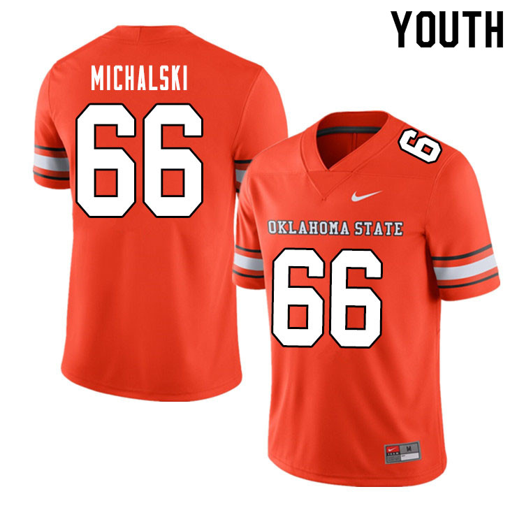 Youth #66 Joe Michalski Oklahoma State Cowboys College Football Jerseys Sale-Alternate Orange - Click Image to Close